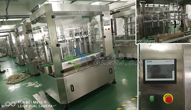 全自動柴油尾氣凈化液灌裝機車間內(nèi)實拍及細節(jié)